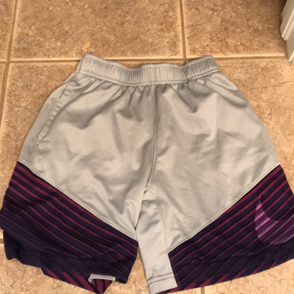 gray and purple shorts for basketball